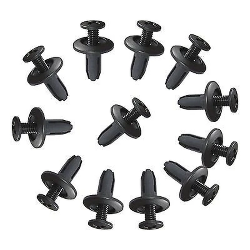 Car Plastic Rivets 6mm Hole Dia Fastener Fender Bumper Push Pin Clip AP 100Pcs
