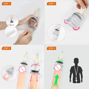 Penis Pump Extender Enlarger Belt Hanger Handle Vacuum Cups Stretcher Kit Sex Toys for Men Dick Enhancer Delay Lasting Trainer 4