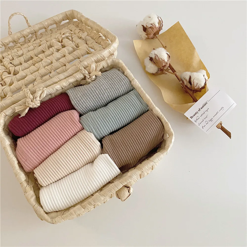 MILANCEL New Spring Baby Leggings Toddler Cute Simple Solid Color Skinny Pants Girls Trousers 5