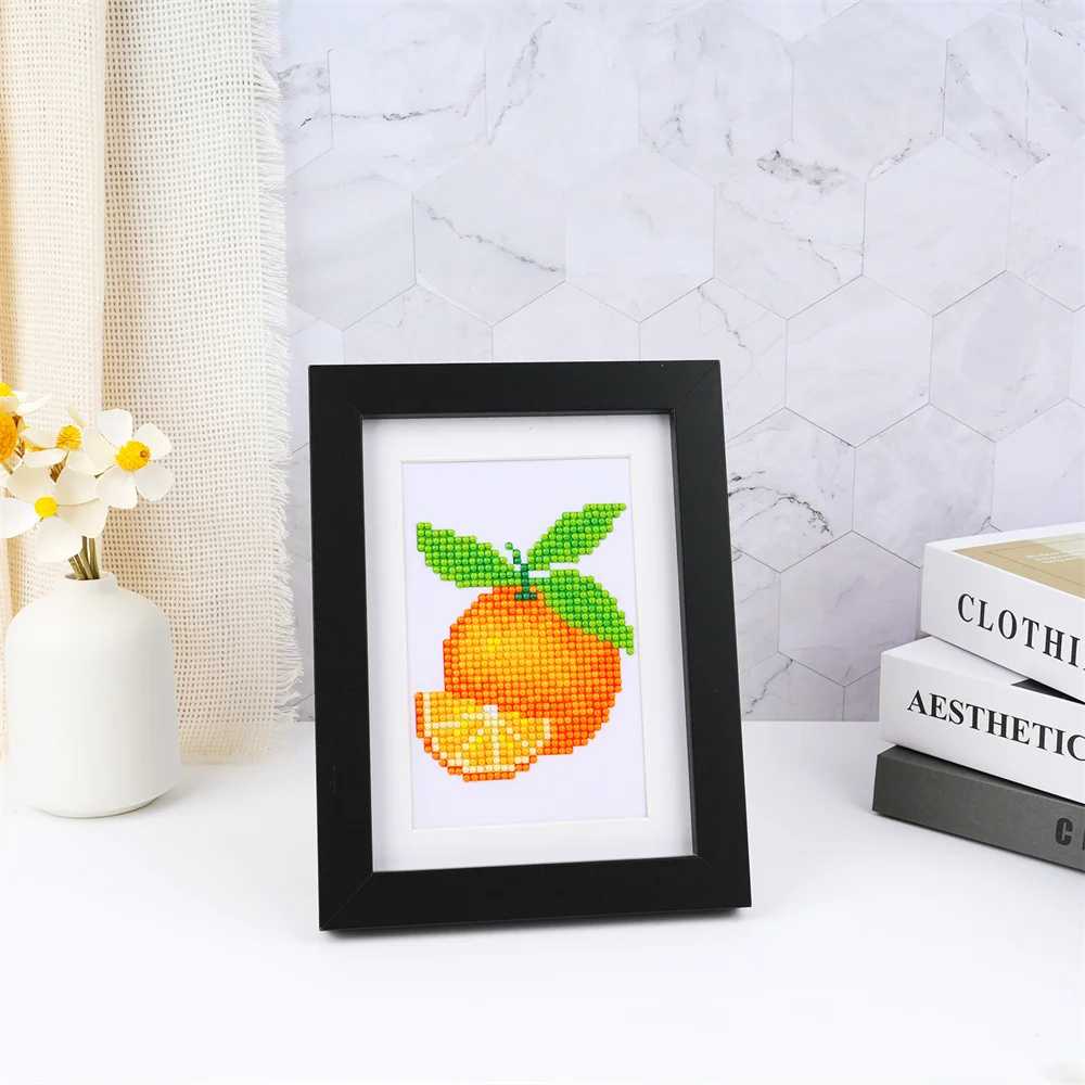 Diamond Painting Painting Set 6pcs/set Diamond Painting Cartoon Mosaic Fruit Avocados Handmade Gift Wall Home Decoration