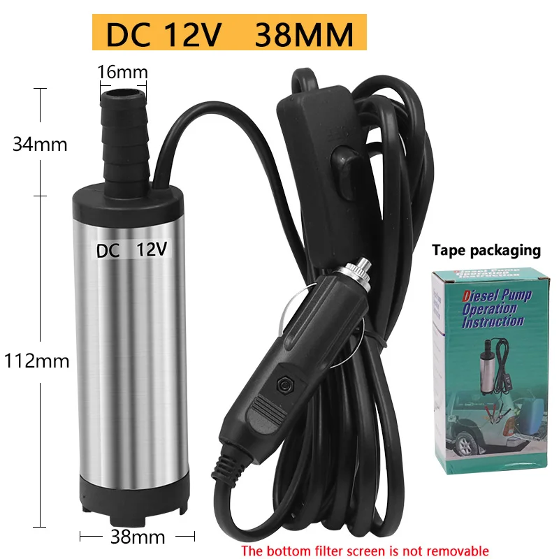 

12V DC Diesel Fuel Water Oil Car Camping Fishing Submersible Transfer Pump Miniature pump