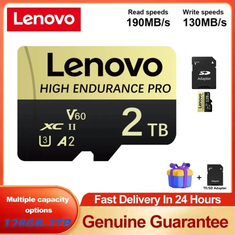 Фото Оригинальная карта памяти Lenovo 2 ТБ 1 ТБ, высокоскоростная карта памяти Micro TF SD 256 ГБ, SD-карта V60 U3 TF-карта для Nintendo Switch Ps4 Ps5 №1