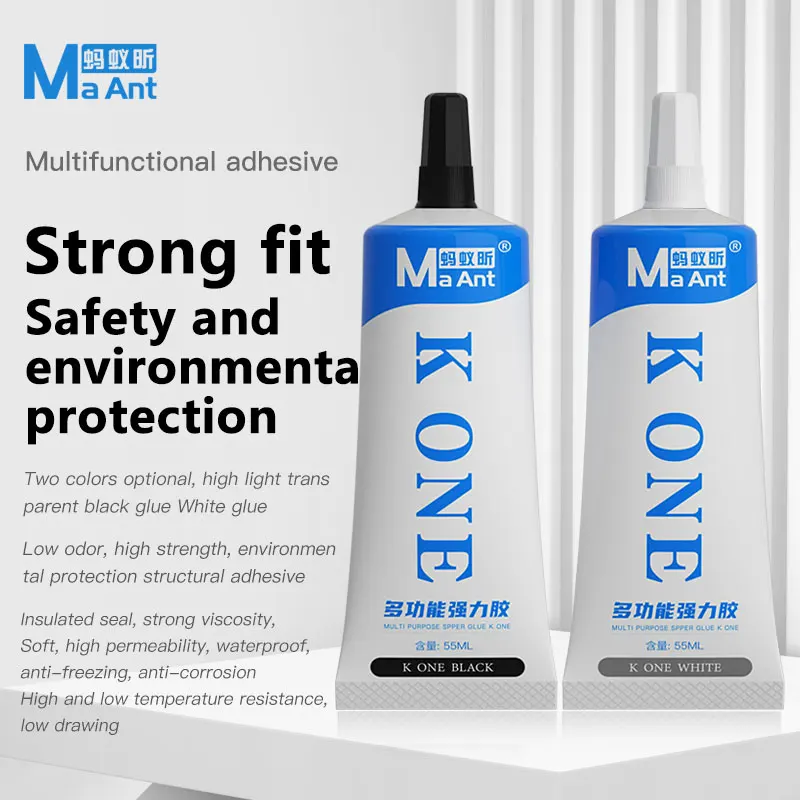 

MaAnt K ONE 55ML White Black Glue Quick Drying Adhesive For Mobile Phone Back Cover Middle Frame Touch Screen Bonding Repair