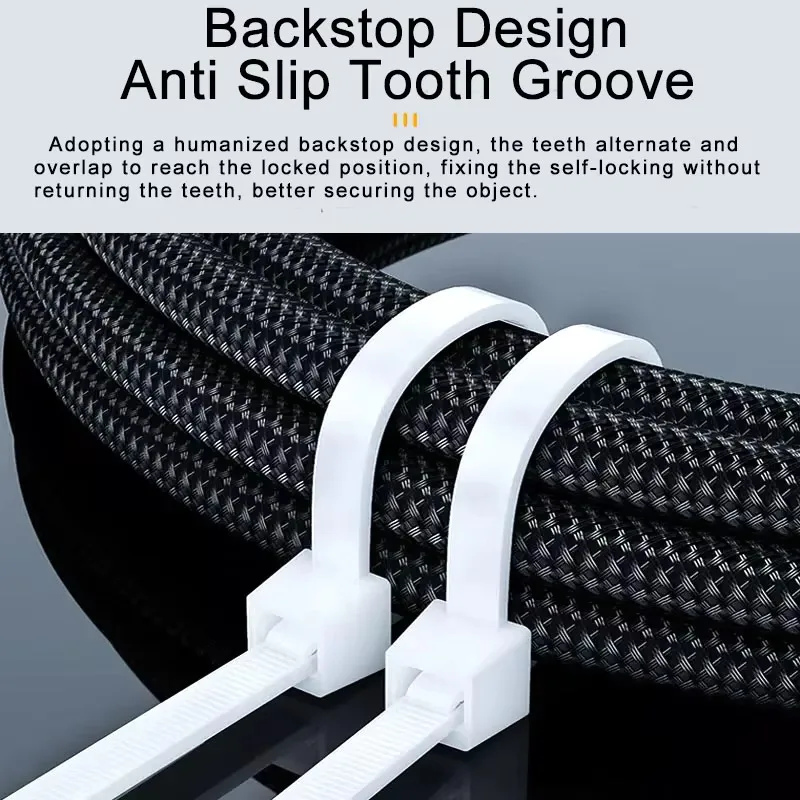 100PCS Self-locking Plastic Nylon Cable Tie 5*200mm 5*300mm 4*200mm Large Zip Strap