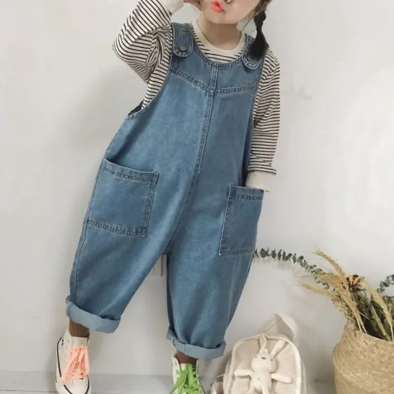Children overalls pants kids outfits Spring autumn jean kids overalls