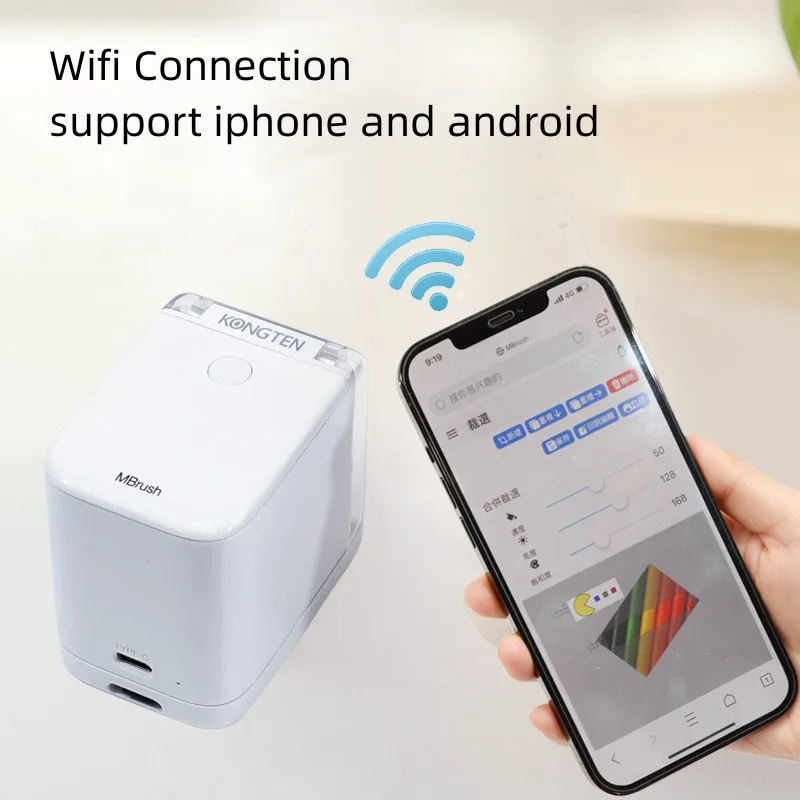 Mini Handheld Impressora Mbrush Móvel Logotipo Portátil Tatuagem Colorida Comida Jato de Tinta Faça Você Mesmo Edible Últimos Impressora Usb sem Fio Ios Android - Imagem 6