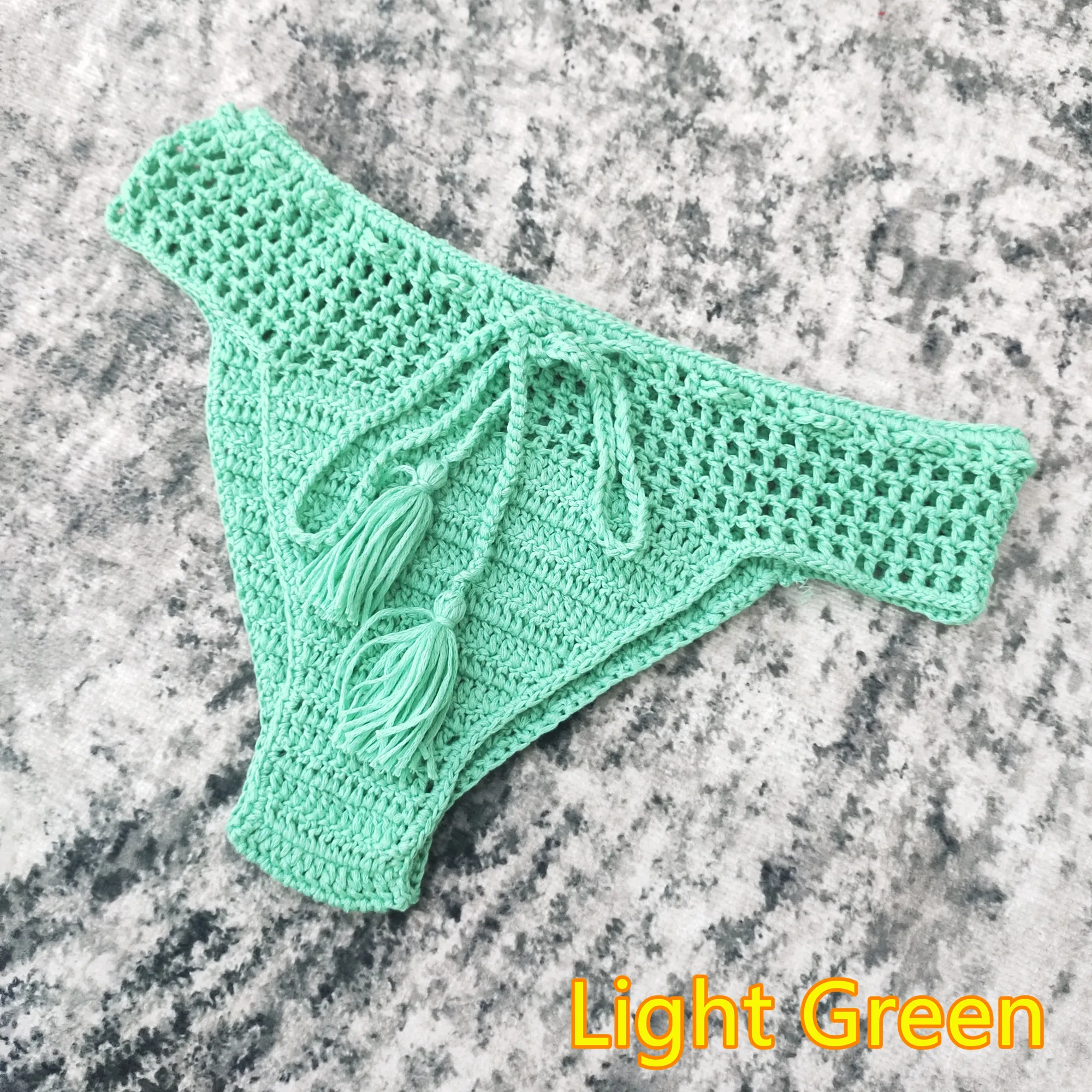 6 Color Hand Crochet Bikini Bottom Shorts Beach Women Tassel Swim Brief