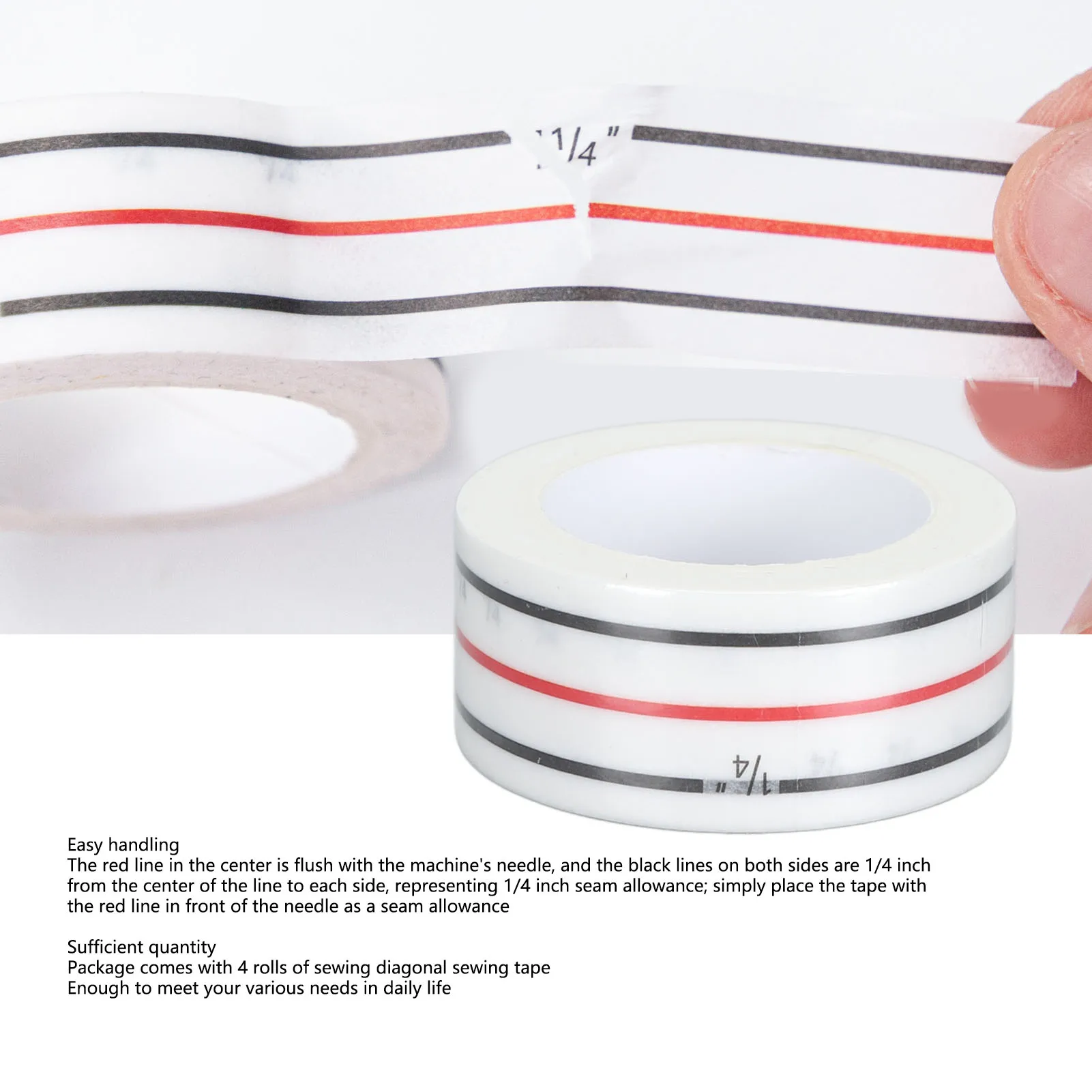 4PCS 1/4 Inch Seam Diagonal Seam Tapes Professional Straight Diagonal Seams Tapes for Sewing Accessories 32.8ft