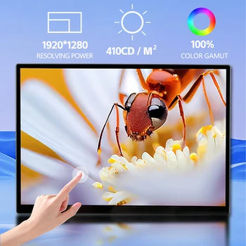 10.5 Inch 2k Portable Touch Screen TV Monitor Mobile for Movie Home Party Office Business Lightweight High-definition Saturation