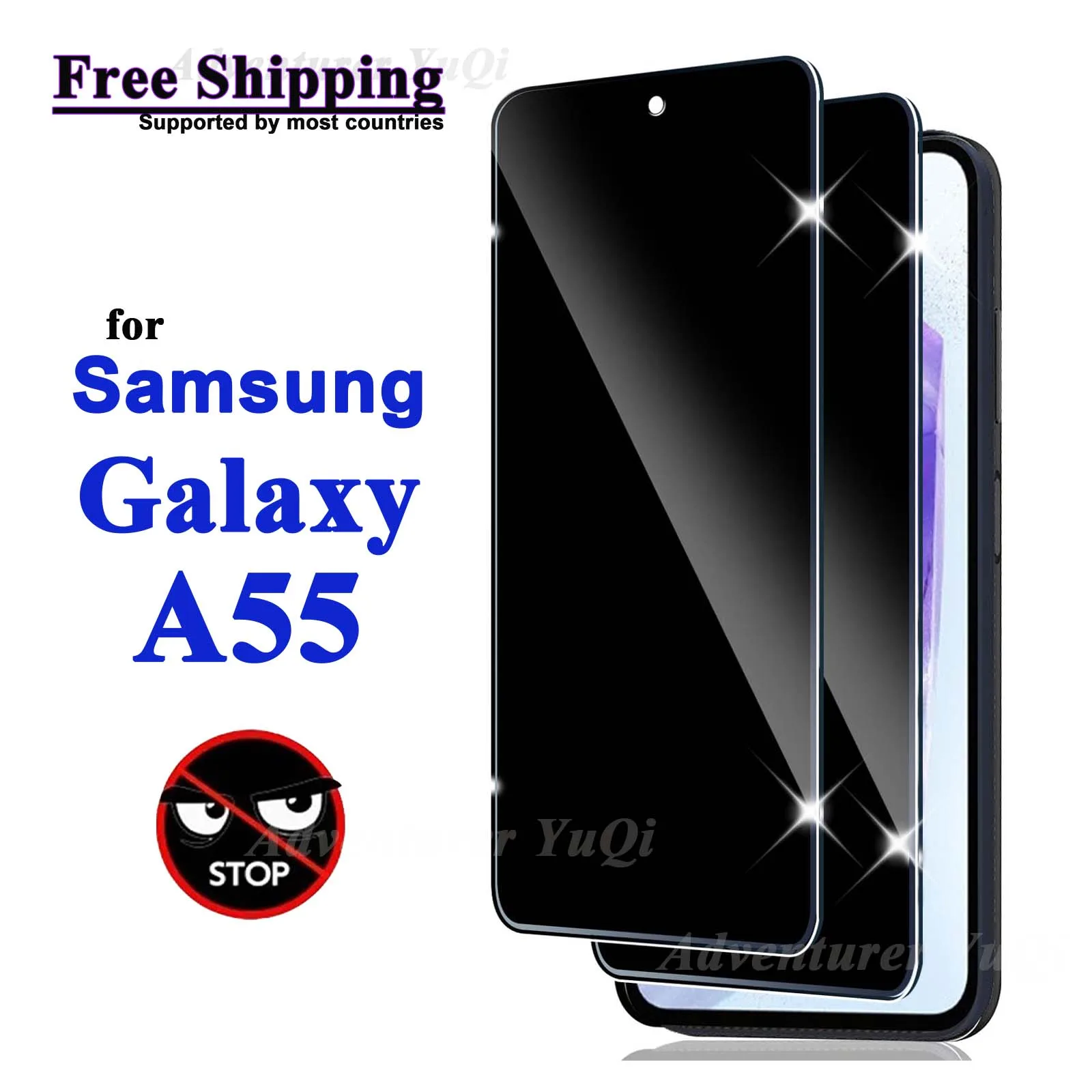 

Anti Spy Screen Protector For Samsung Galaxy A55, Tempered Glass Privacy Anti Peep Scratch 9H Case Friendly Free Shippin