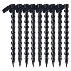 Outdoor Camping and Garden Stakes - Durable Screw Anchor Pegs for Tents and Greenhouses (10/120pcs) (Black)
