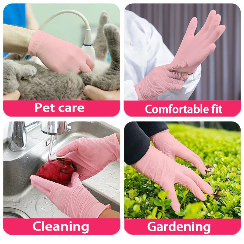 Disposable Nitrile Cleaning Gloves 20/50/100/200/400/1000pcs Suitable for Hair Dyeing Beauty Salons Kitchen