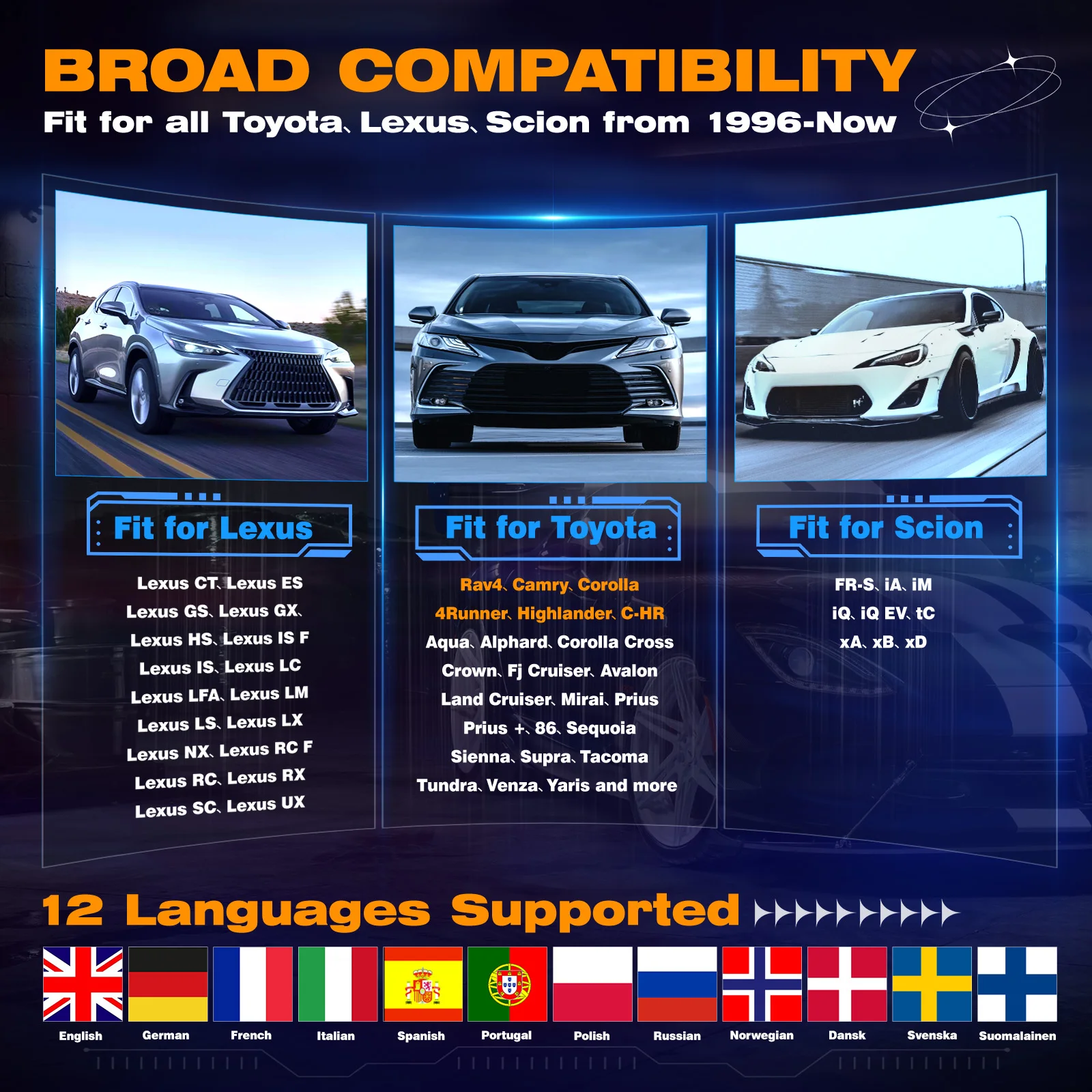 AUTOPHIX 7360 OBD2 Scanner For Toyota All System Automotive Code Reader ABS EPB SRS OIL BAT Reset Car Diagnostic Scanner 6