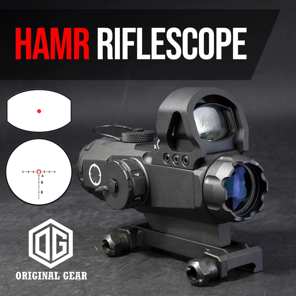 RealSteelHAMRScope4x24mm4xRifleScopewith1xRedDotSightFor