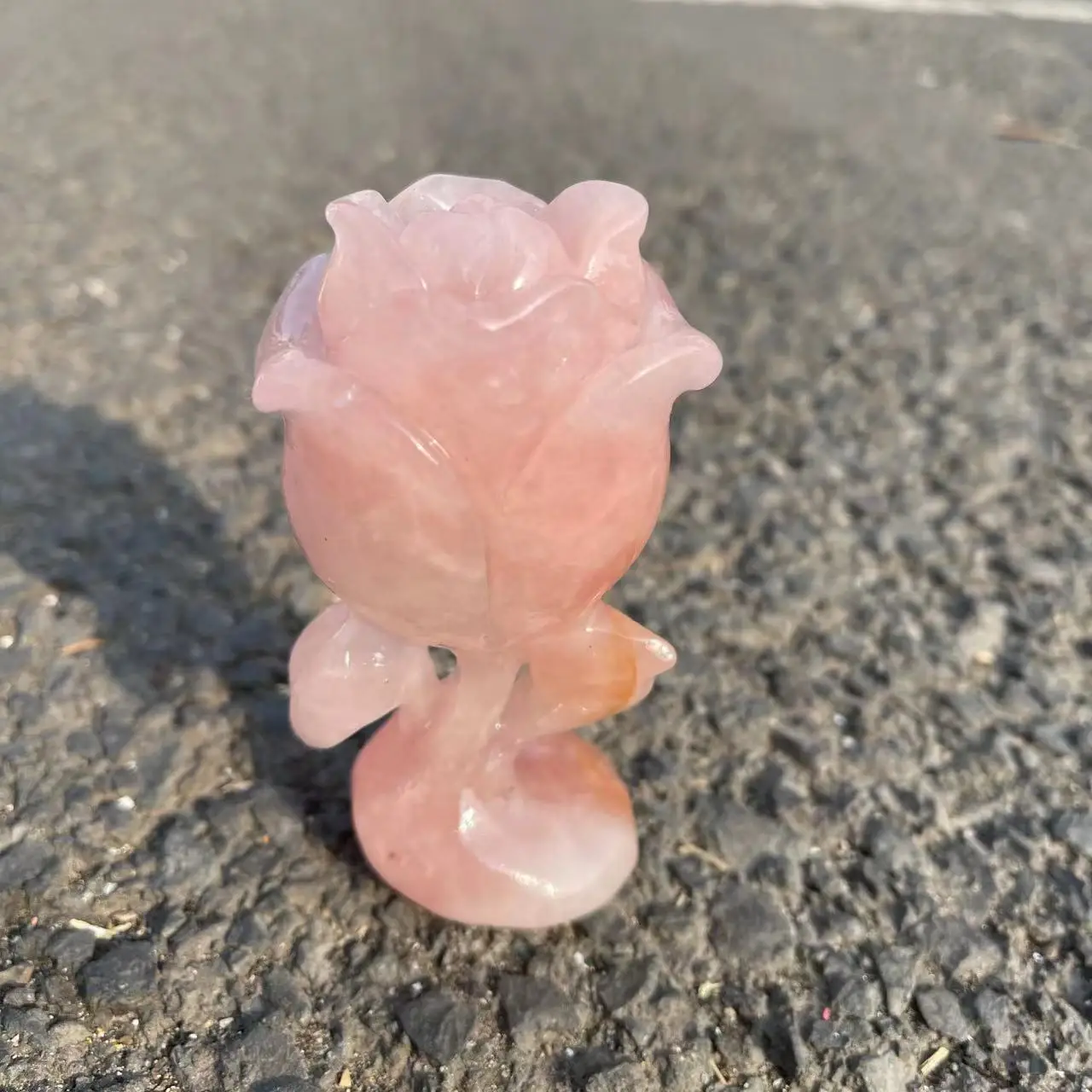 

Natural Rose Flower Pink Quartz Healing Crystal Hand-Carved Handicraft