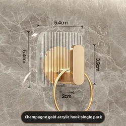 Luxury Gold Square Adhesive Hook - No - Drill Heavy - Duty Wall - Mounted Towel Hanger (2PCS Gold)