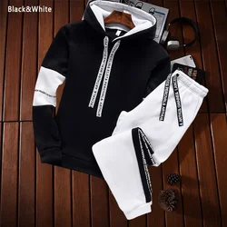 2024 Men Tracksuit Two Piece Sets Man Hooded Sweatshirts Pullover Tracksuit Autumn Winter Jogging Suit Men Hoodies Men Clothing