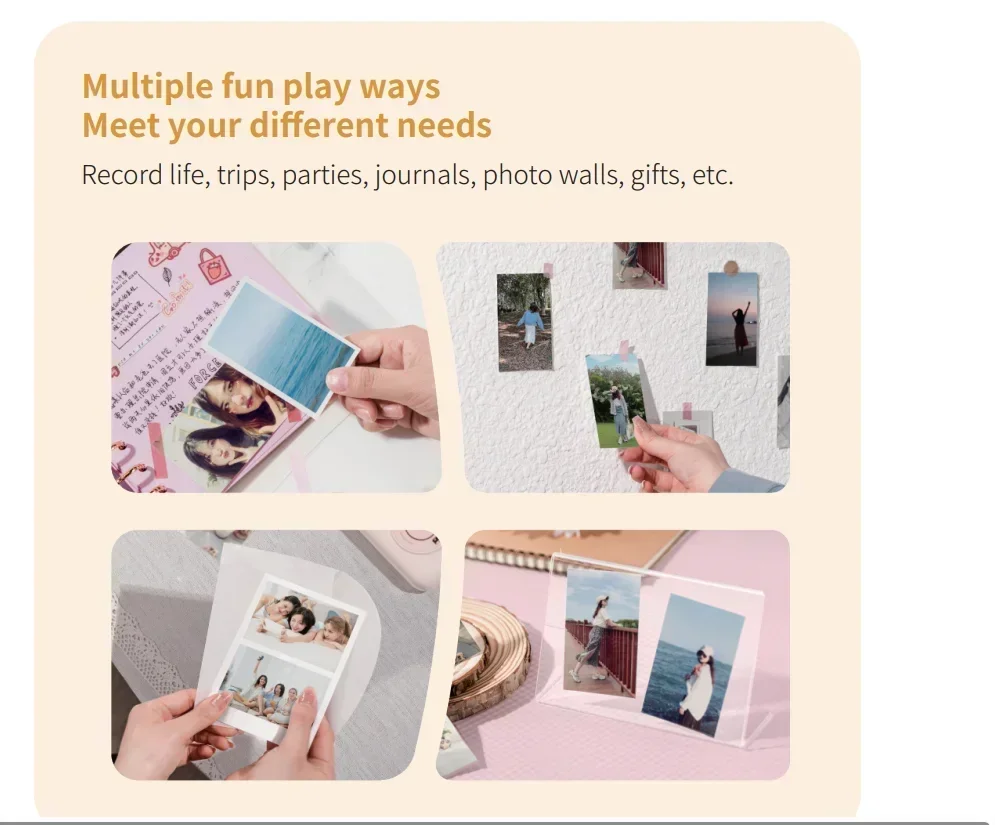 GlowMartHPRT Portable Z1 Dye Sublimation Photo Printer 300dpi Mini Small DIY Share with 20 Sheets of Photo Paper