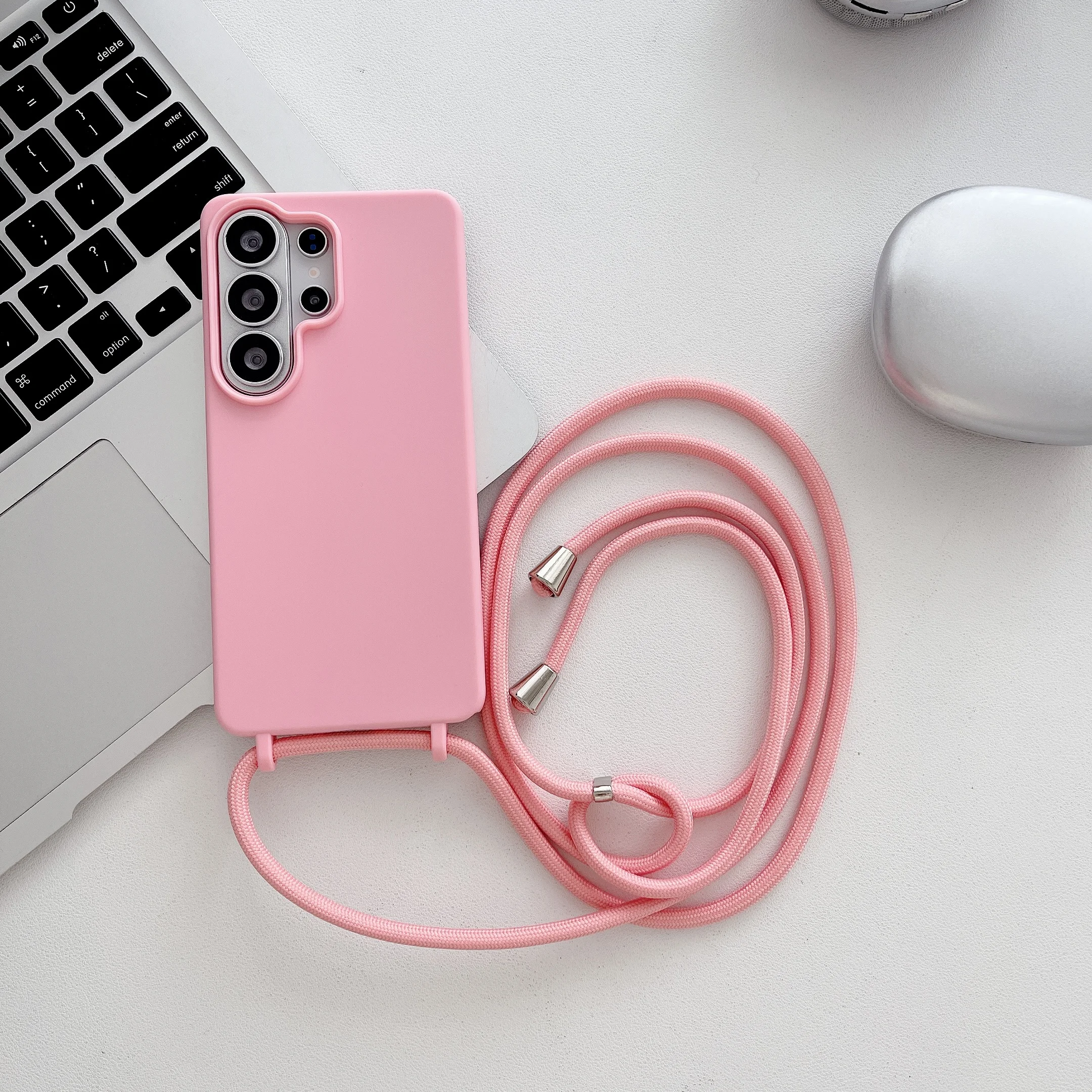Versatile Necklace Crossbody Strap Phone Case with Soft Silicone Lanyard Cover