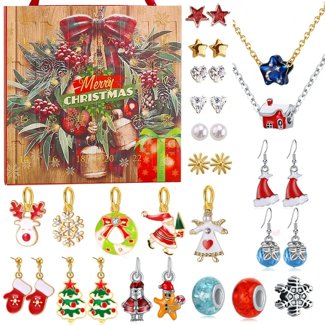 Christmas Advent Calendar Necklace Christmas Advent Calendar Christmas  Countdown Calendar Christmas Themed DIY Jewelry Charm