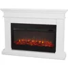 59" Landscape Electric Fireplace with Mantel for Living Room or Bedroom, Replaceable Fireplace Insert Heater, Log and Flame 1