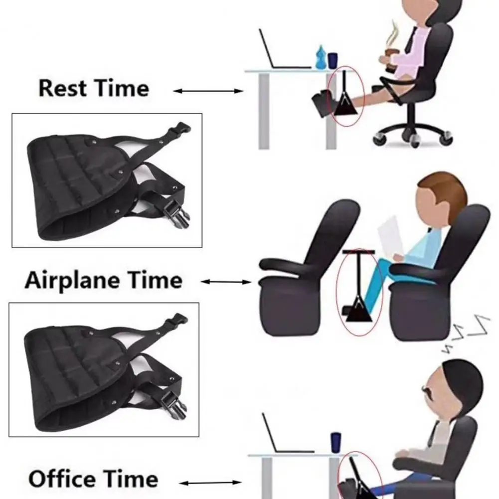 Airplane Footrest With Adjustable Strap, Portable Hammock Leg Rest, Perfect Travel Accessories