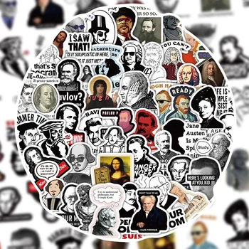 50 Pezzi Adesivi Classici Divertenti e Interessanti con Celebrità e MEME, Collezione Creativa per Decorazione Telefono, Scrapbook, Tazza, Laptop, Regalo