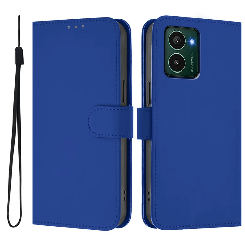 Premium Wallet Flip Cover Phone Case with Lanyard and Magnetic Buckle Closure