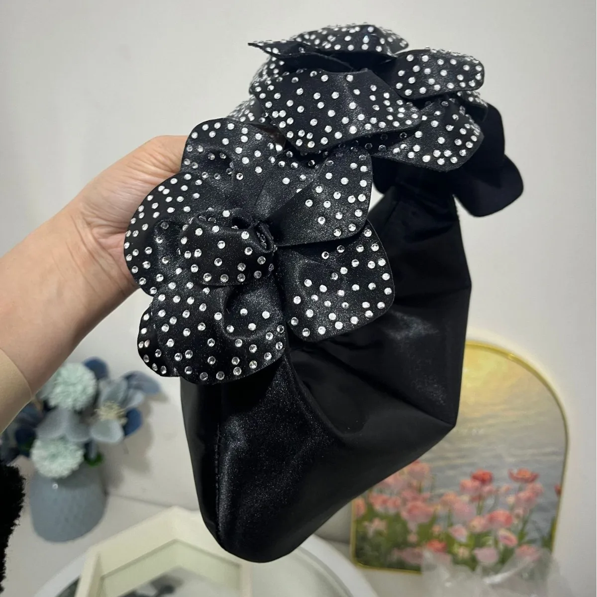 Women Fashion Shoulder Bag Large Capacity Polka Dot Chic diamond Underarm Bag All Matched Vintage Tote Bag for Party Vacation