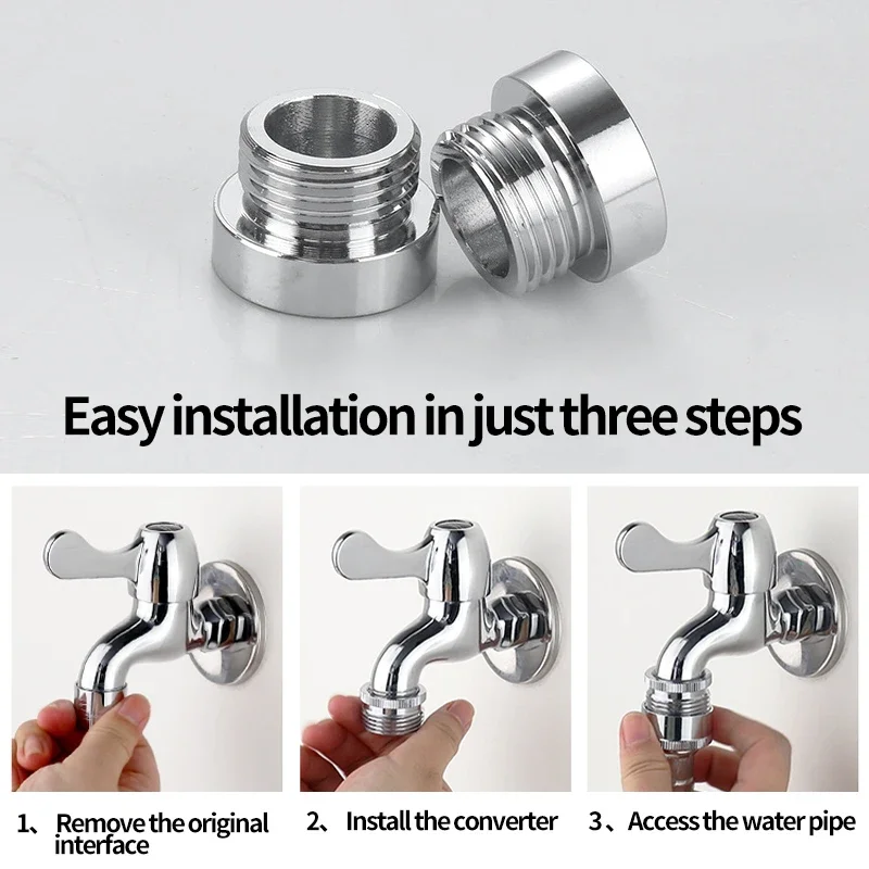 Water Faucet Adapter Water Faucet Coupler 1/2 To M16 M18 M20 M22 M24 M28 Thread Connector Conversion Repair Tap Adapter For Bubbler Kitchen Bathroom