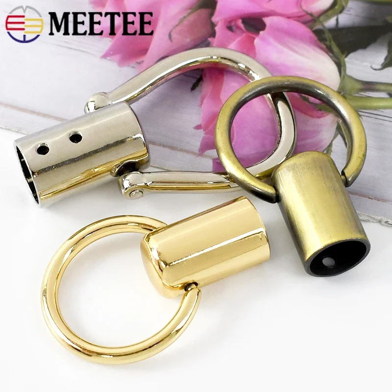 2/4/10Pcs Metal Handbag Tassel Cap Clasp O Ring Stopper Buckles