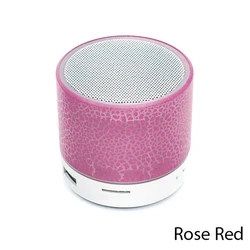 Compact Wireless Bluetooth Speaker with LED Lights and Deep Bass, Rechargeable and Portable (Rose Red)
