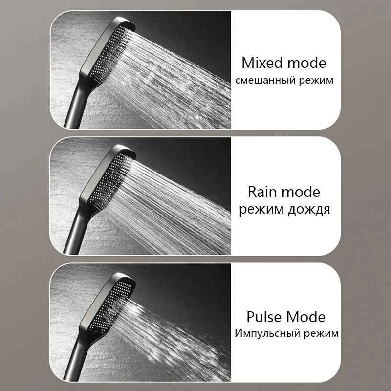 Shower Set Shower Head Grey Knob Bathroom Showers Set 4-way The Shower Faucet Bath Portable High Pressure Copper Spirit Shower Bathroom Accessory Sets