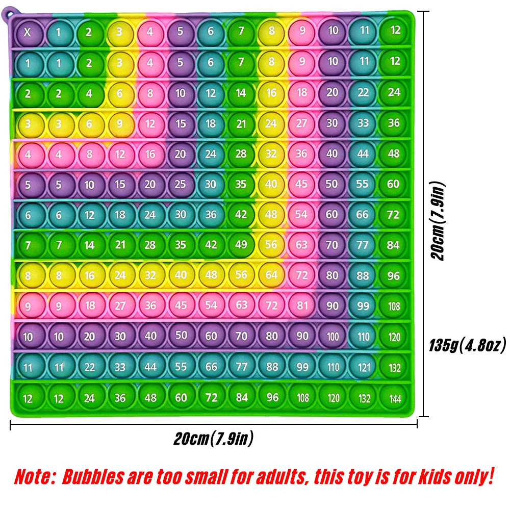 12x12&12+12 Addition Multiplication Math Toys, Quick Push Game Pop Learning Manipulative Times Table Educational Toys for Kids 2