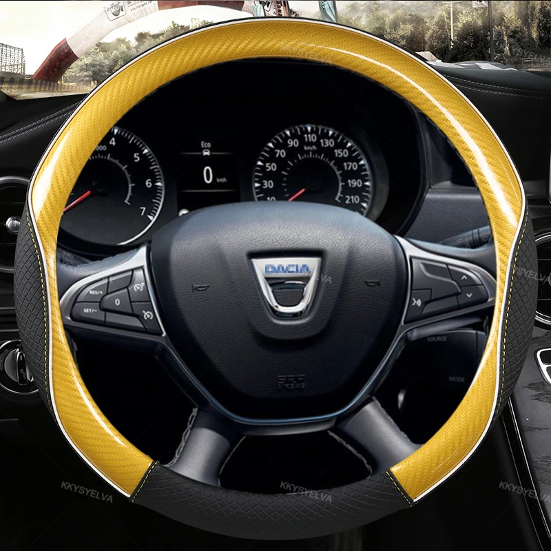 Carbon Fiber Leather Car Steering Wheel Cover for Dacia Sandero Stepway  Crossover for Renault Sandero Auto Accessories - AliExpress