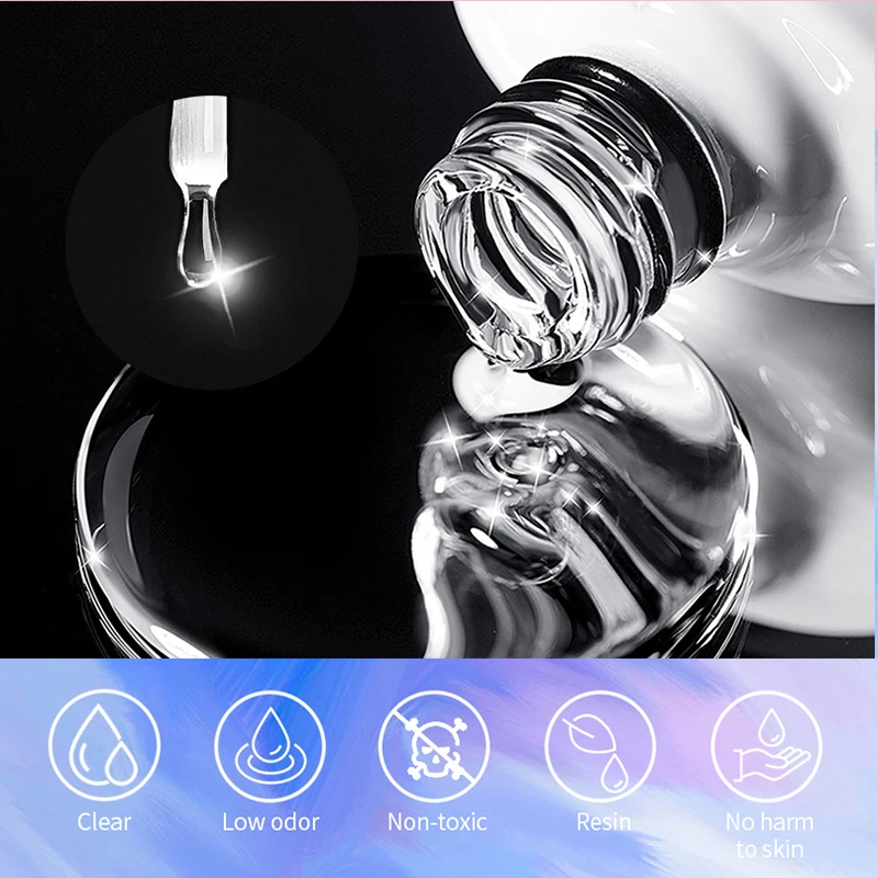 BORN PRETTY 10ml Clear Bloom Gel Polish UV LED Soak Off Nail Art Polish for Spreading Effect Marble Nail Polish Gel Painting 6