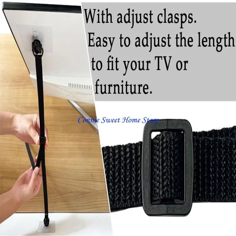 LXAF No-Drill Adhäsive Anti-Tip-Möbelanker für Baby-Proofing-Flachbildschirme Fix – Detail 10