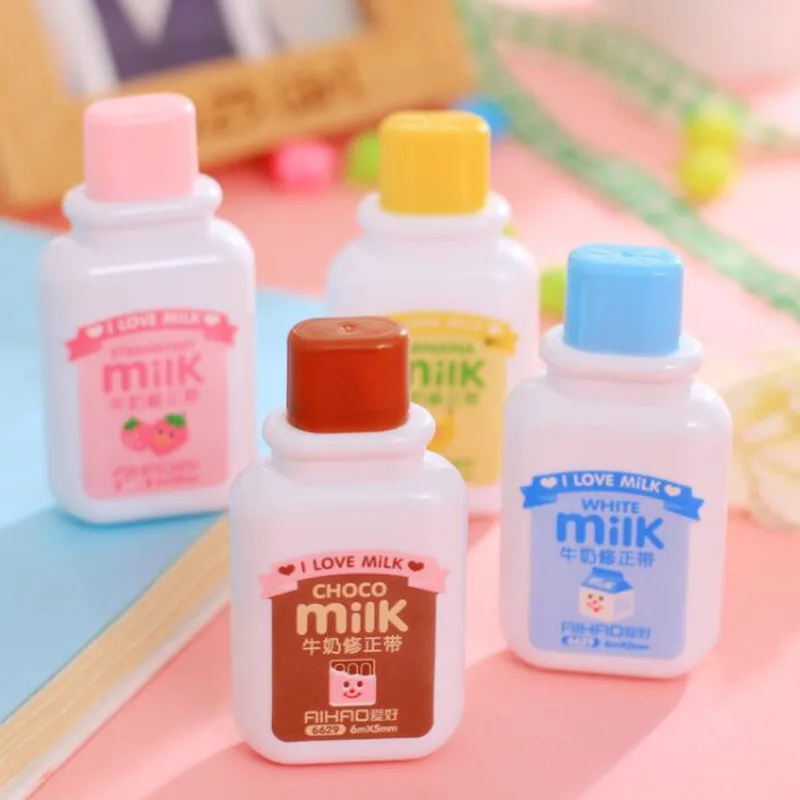 Ellen Brook 1 Piece Cute Kawaii Cartoom Milk Bottle Correction Tape Stationery Office School Supplies