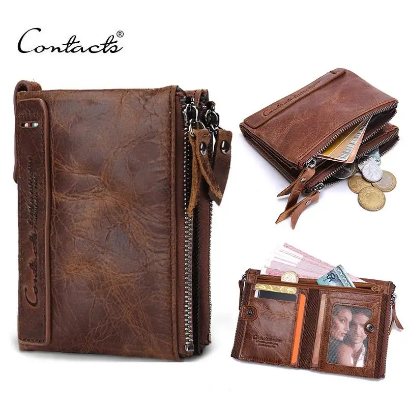 CONTACT'S Распродажа Высококачественный брендовый кошелек из натуральной кожи в винтажном стиле с отделением для денег 2019