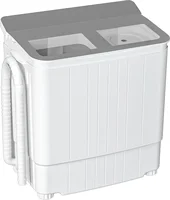 Portable Machine, 17.6 lbs Mini Small Laundry Washer Combo with Spin Dryer, Compact Twin Tub Washer Machine for Apartments, Dorm 1