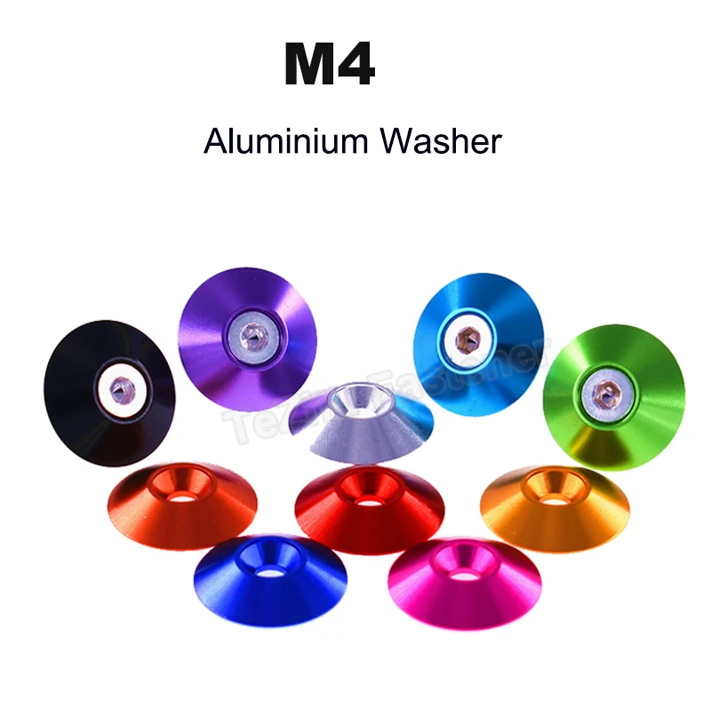 20-Pack Colorful Anodized Aluminum Countersunk Washers - M2/M3/M4/M5/M6 Sizes, Red/Grey/Gold/Blue/Black/Purple (Orange, M6 20PCS)