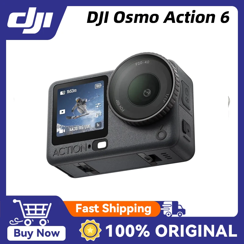 DJI Osmo Action 6 All-In-One Flagship Action Camera All-New 1/1.1-Inch Square Sensor Variable Aperture f/2.0-f/4.0 Original