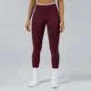 Women Seamless Ribbed Band High Waist Butt Lifting Sports Pants Leggings Compression Fitness Running Gym Workout Wear Suit