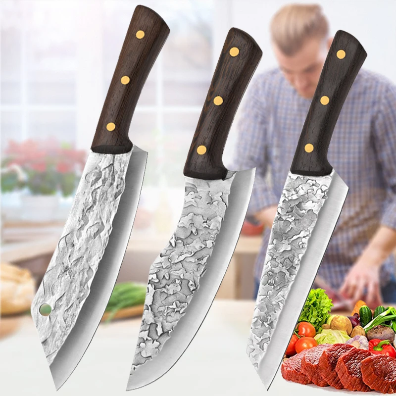 

Handmade Forging Kitchen Cleaver Knife Stainless Steel Boning Knives Full Tang Razor Sharp Chef Slicing Cutter
