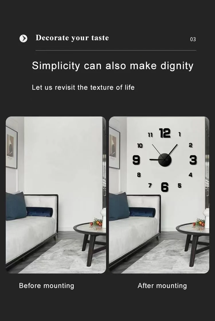 3d Wall Clock Luminous Frameless Wall Clocks Wall Stickers Silent Clock