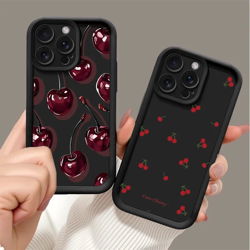 Retro Cherry Fruit Print Phone Case Cover