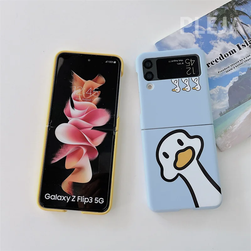 Cartoon Duck Galaxy Flip 1 2 3 4 Phone Case Funny Flip Phone Cases -  RegisBox