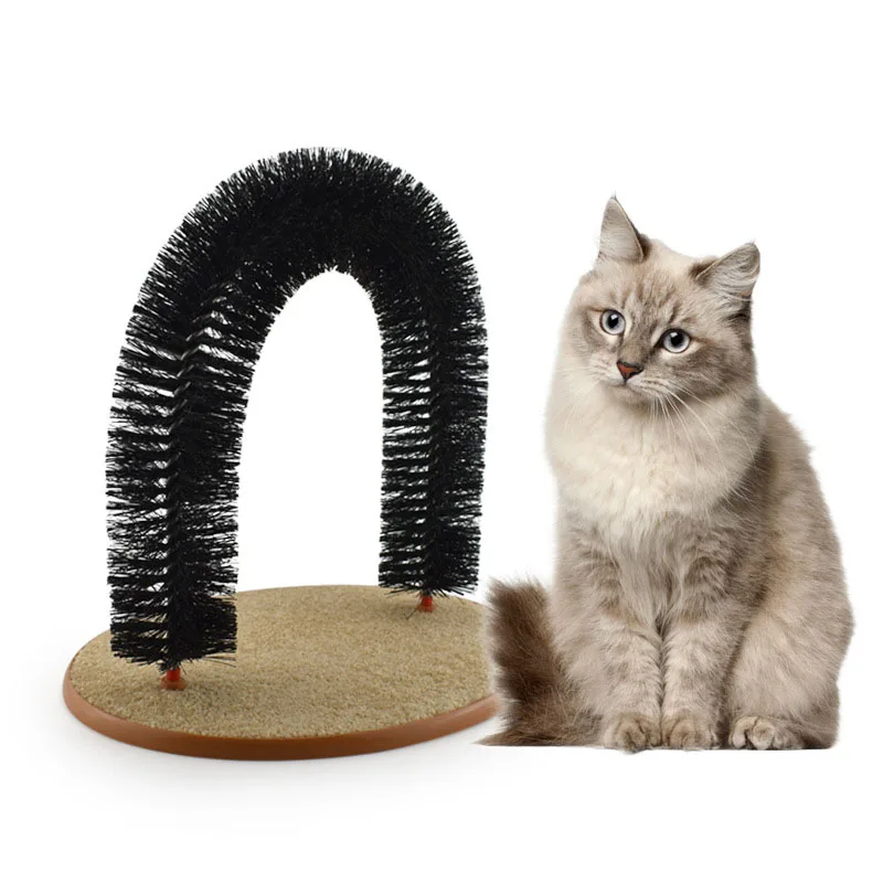 

Comfortable Cat Arch Self Groomer Massager Scratcher Toys Round Cat Scratching Device Hair Fur Brush Shedding Pet Accessories