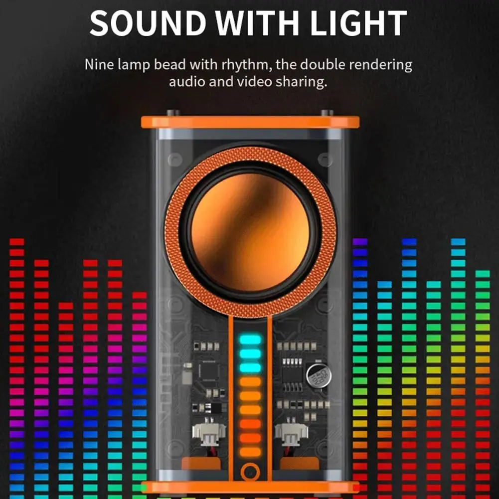 K07 Wireless Bluetooth Speaker Transparent Armor Portable Speaker Mini Lamp Outdoor Usb Loudspeaker Control L4d7