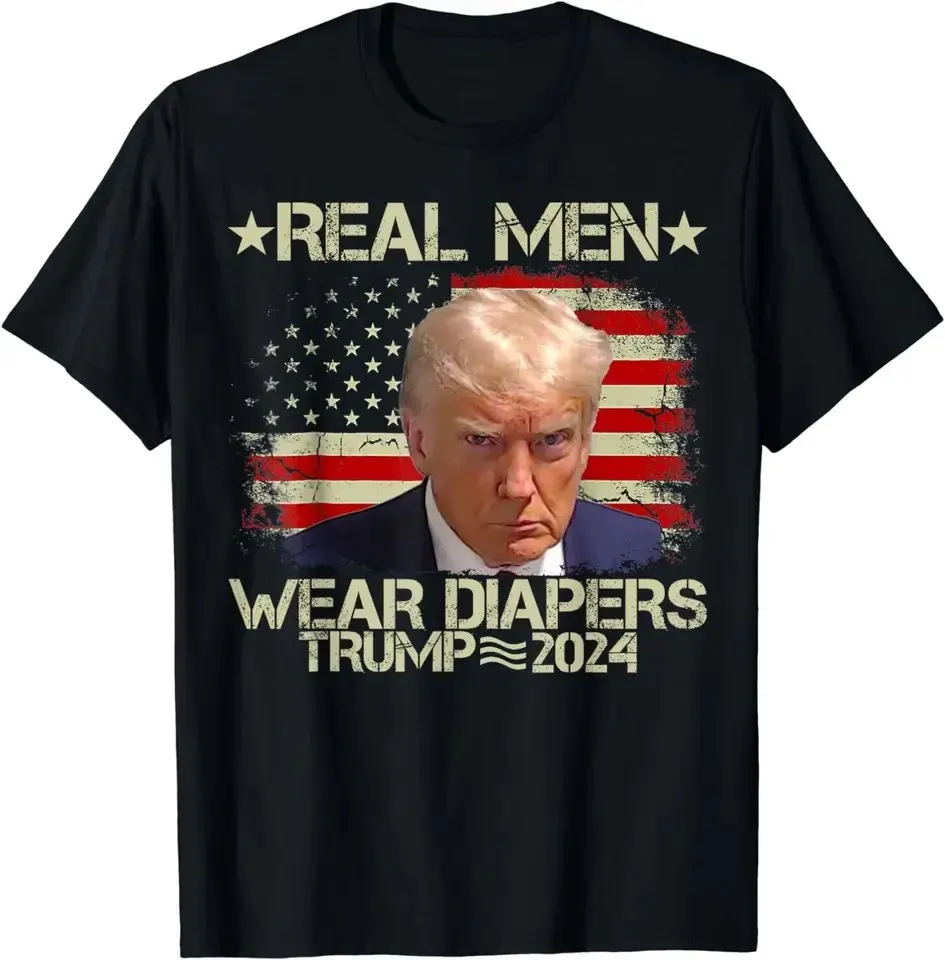 2024 Donald Trump President America  Casual USA Leisure O-neck Style Print Loose Camisetas T-shirt Hip Hop Street T-shirts 01336 5